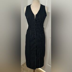 Vintage Pin Stripe Vest Style Dress